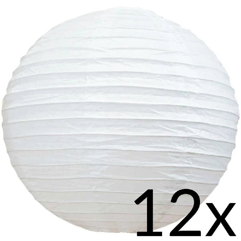 Colored Edison light bulbs (e.g., amber, blue)BULK PACK (12) 42" White Jumbo Round Paper Lanterns, Even Ribbing, Chinese Hanging Wedding & Party Decoration