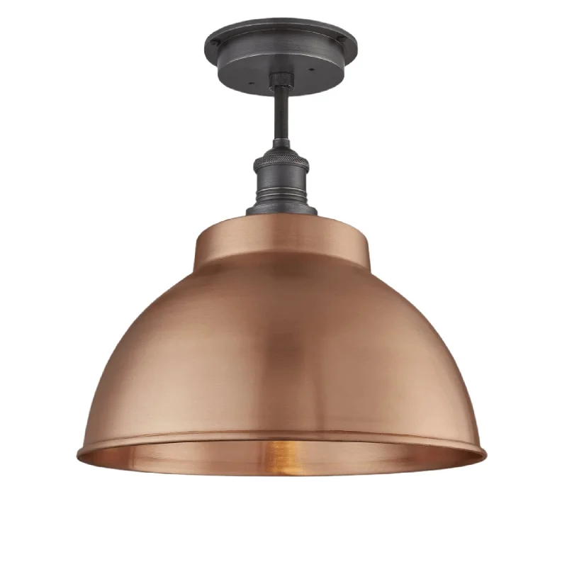 CSA certified Edison light bulbsBrooklyn Outdoor & Bathroom Dome Flush Mount - 13 Inch - Copper