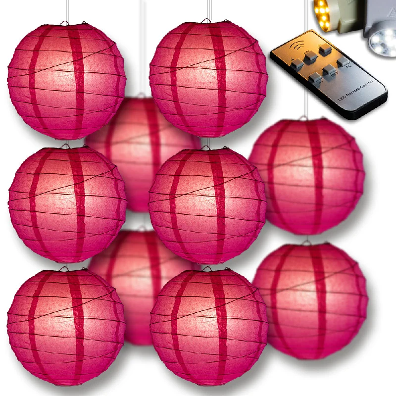 CSA certified Edison light bulbsBLOWOUT Hot Pink Crisscross Paper Lantern 10pc Party Pack with Remote Controlled LED Lights Included