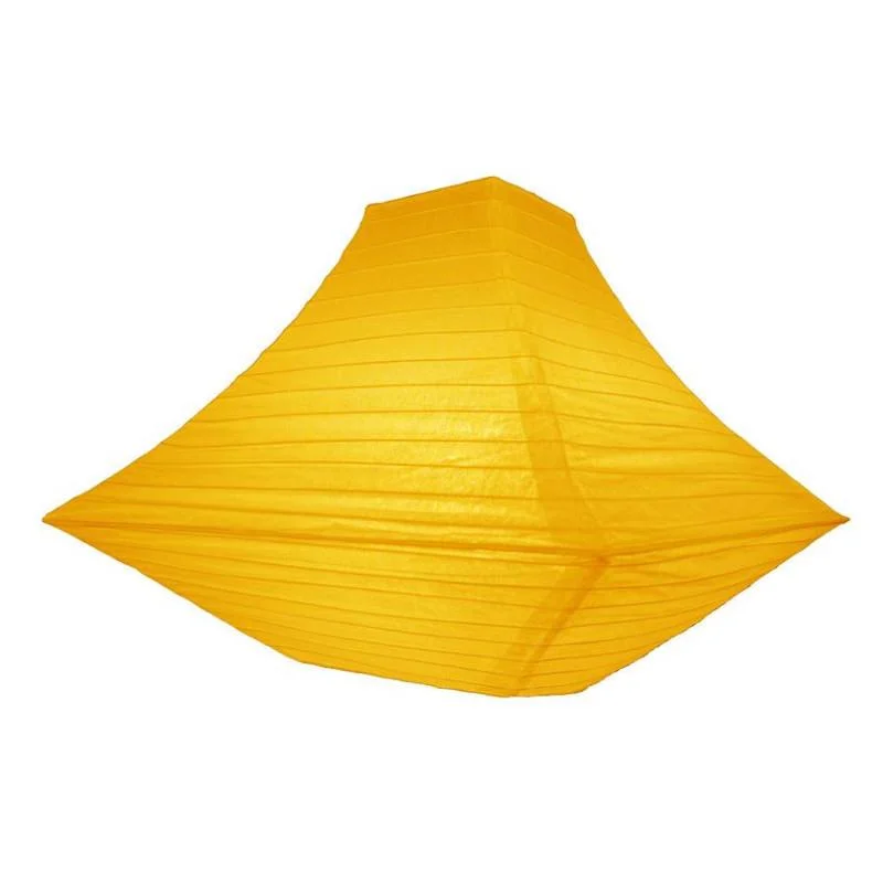 Vintage inspired LED Edison light bulbs14" Yellow Pagoda Unique Shaped Paper Lantern