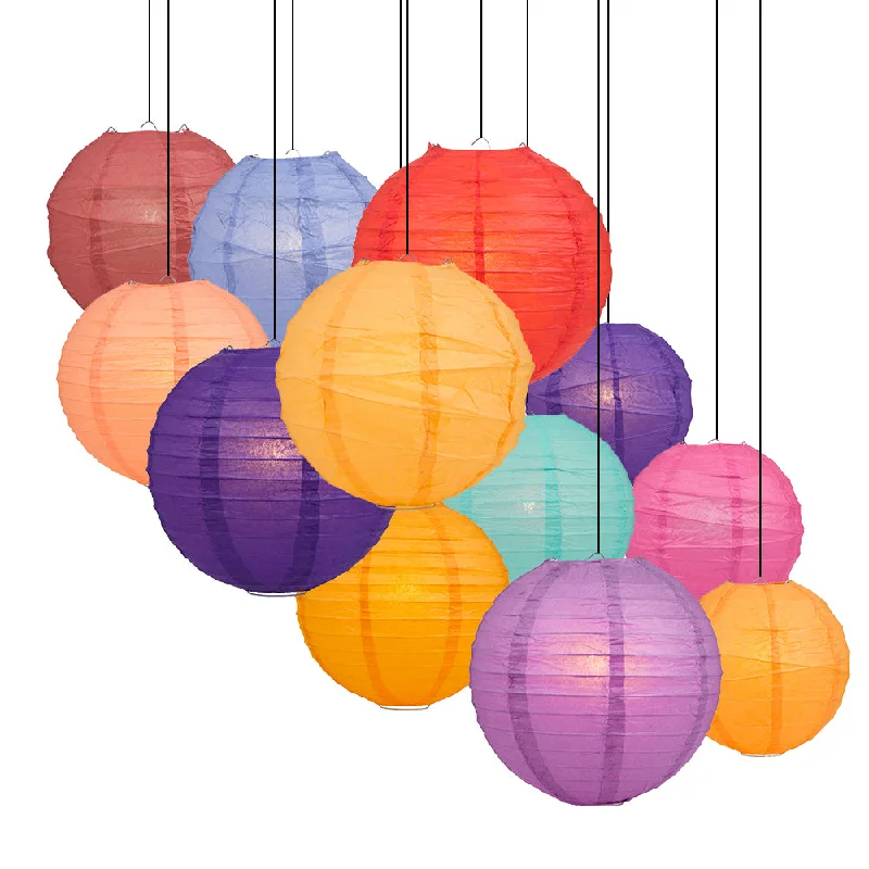 Edison light bulbs for pendant lightsDesert Sunset Multicolored Paper Lantern Set - 12 pieces