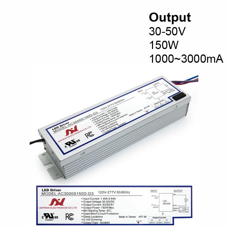 Track lighting for modernizing traditional interiorsANTRON AC3000S150D-D3 Constant Current LED Driver with Selectable Current 1000-2000-3000mA 150W