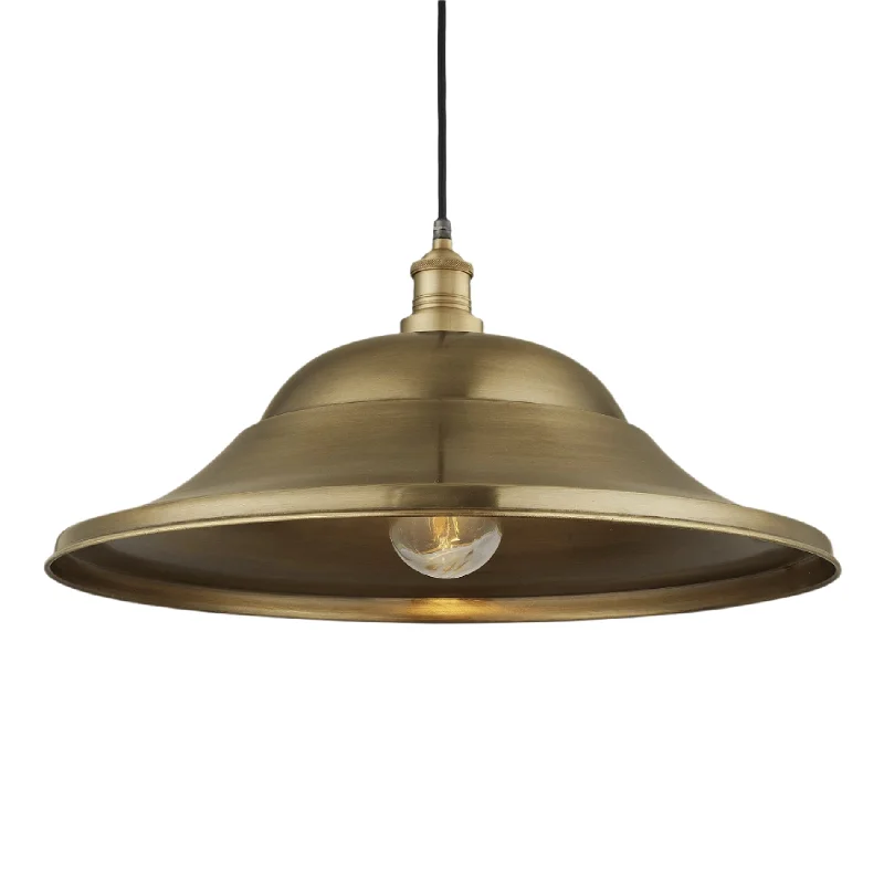 UL listed Edison light bulbsBrooklyn Outdoor & Bathroom Giant Hat Pendant – 21 Inch – Brass