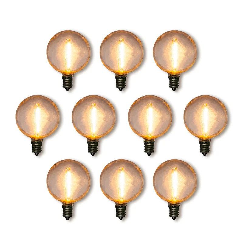 Edison light bulbs for ceiling fans10-Pack LED Filament G50 Globe Shatterproof Light Bulb, Dimmable, 1W,  E12 Candelabra Base