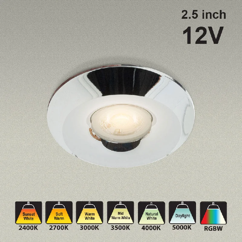 Track lighting with a minimalist track designVBD-MTR-2C Low Voltage IC Rated Downlight LED Light Fixture, 2.5 inch Round Chrome