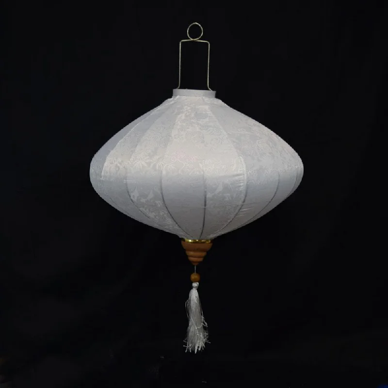 Dimmable LED Edison globe light bulbsMedium White Vietnamese Silk Lantern, Diamond Shaped