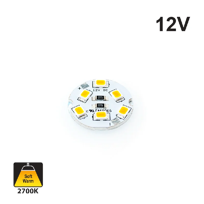 Track lighting with a decorative track design12V Flat Round PCB 6 SMD 3528 Constant Voltage LED Module 2700K(Soft White)