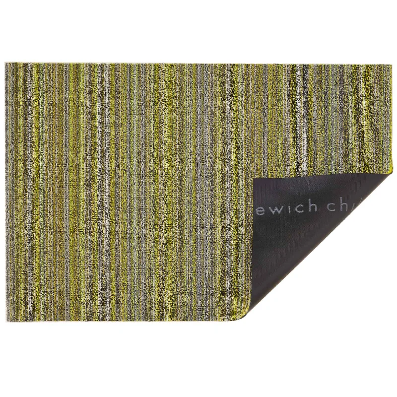 Citron Skinny Stripe Shag Mat by Chilewich