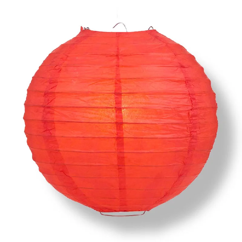 40 watt equivalent Edison light bulbs20" Red Round Paper Lantern, Even Ribbing, Chinese Hanging Wedding & Party Decoration