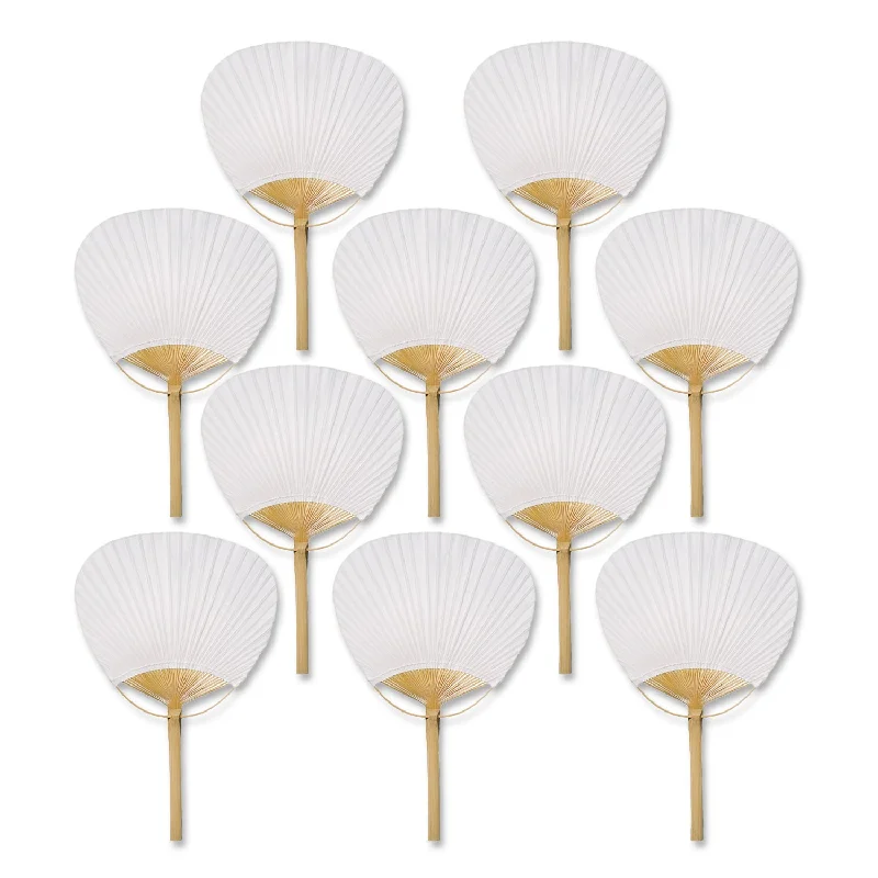 Edison light bulbs for barn lighting9" White Paddle Paper Hand Fans for Weddings (10 Pack)