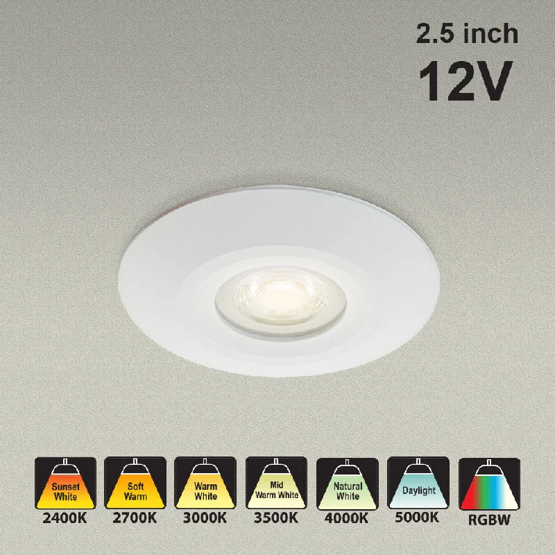 Track lighting with clear glass shadesVBD-MTR-14W Low Voltage IC Rated Downlight LED Light Fixture, 2.5 inch Round White