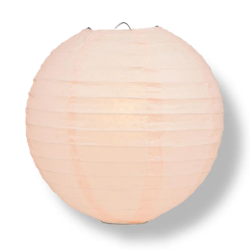 Edison light bulbs for pendant lights16" Rose Quartz Pink Round Paper Lantern, Even Ribbing, Chinese Hanging Decoration for Weddings and Parties