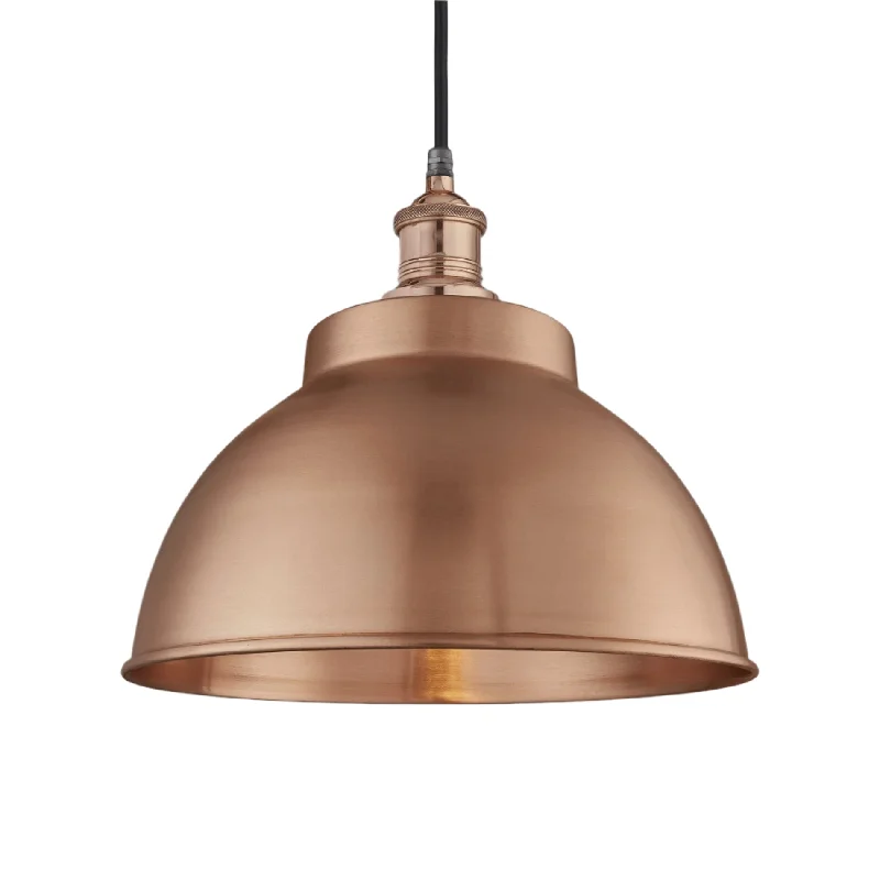 Oval shaped Edison light bulbsBrooklyn Outdoor & Bathroom Dome Pendant - 13 Inch - Copper