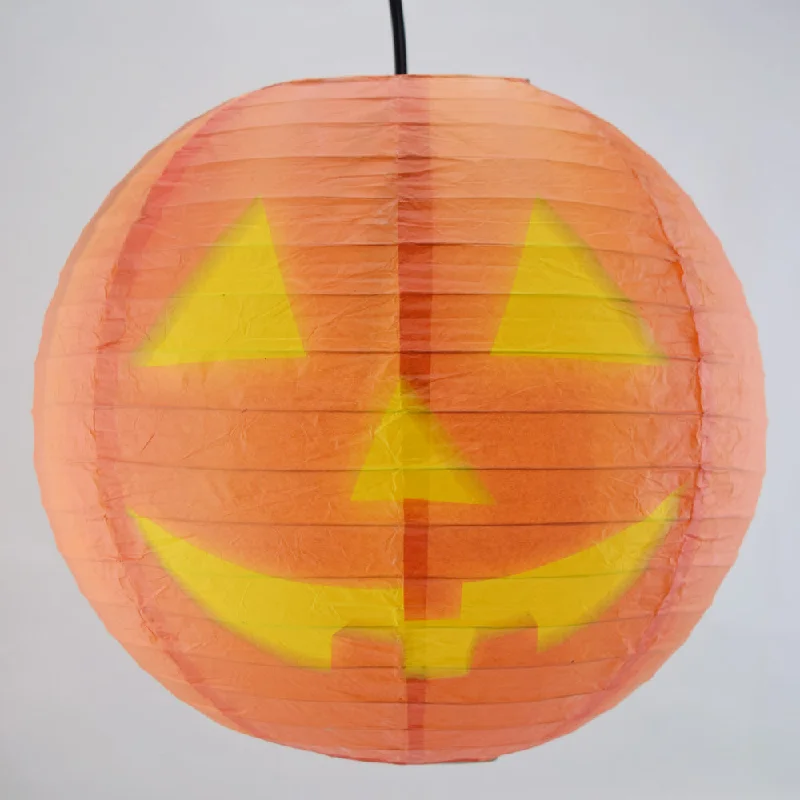 Edison style vintage light bulbs14" Jack-O-Lantern Pumpkin Halloween Paper Lantern, Design by Esper