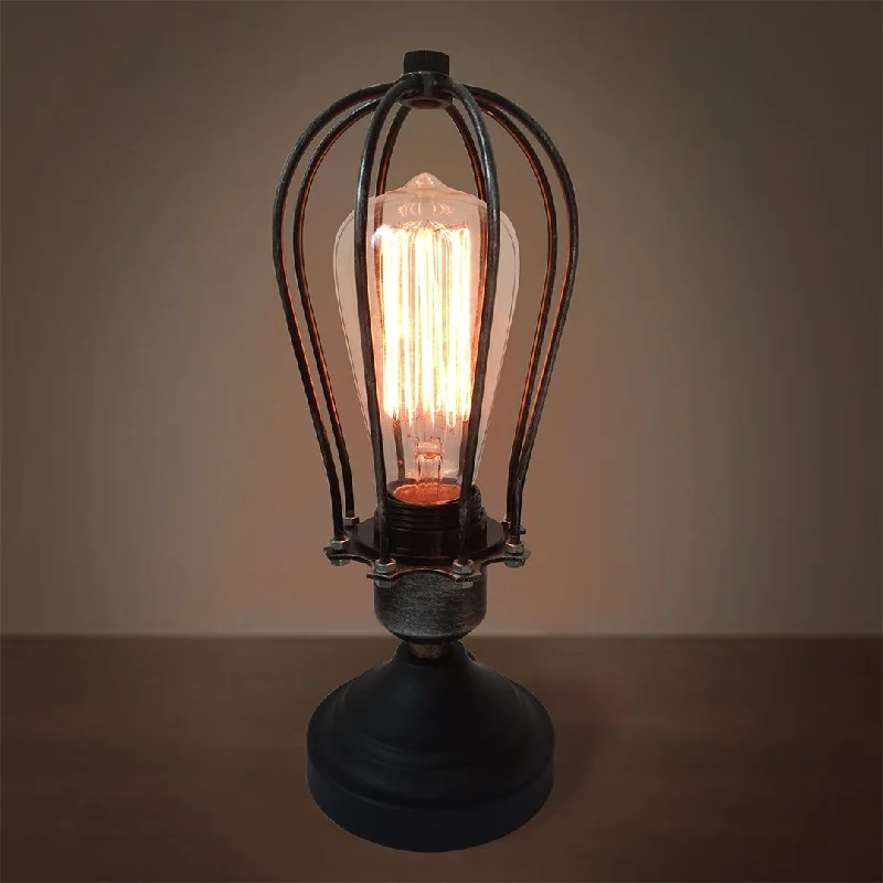 Industrial Task Lighting for Precision WorkstationsGlobe 1 Light Cage Table Lamp