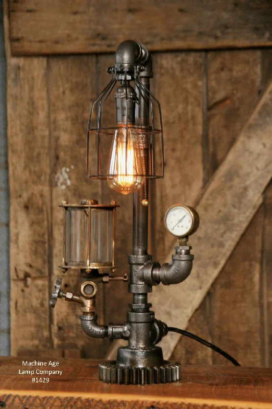 Waterproof Industrial Lighting for Wet AreasSteampunk Industrial / Steam Gauge Lamp / Oiler #1429 - SOLD