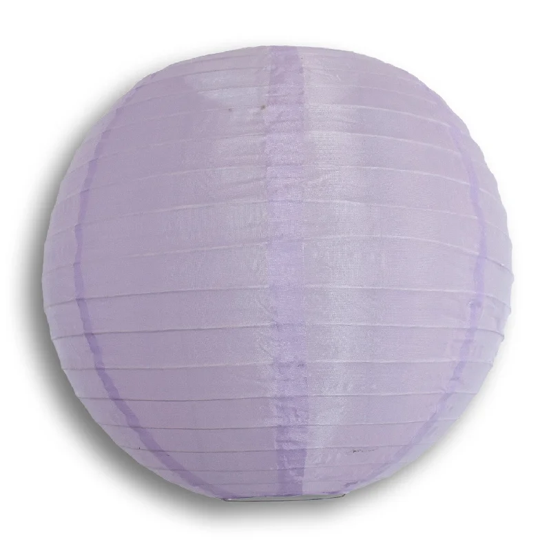 E26 Edison light bulbs with warm glow16" Light Purple Shimmering Nylon Lantern, Even Ribbing, Durable, Hanging