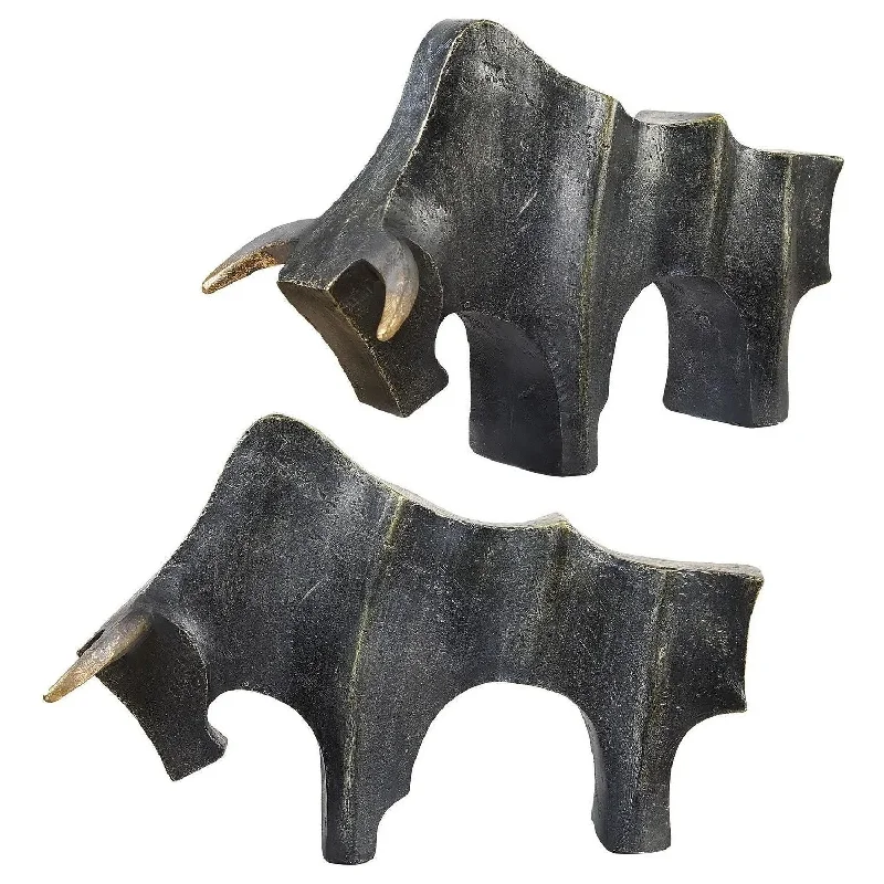 Industrial - style track lighting for loftsRegal Bull Sculptures Set/2