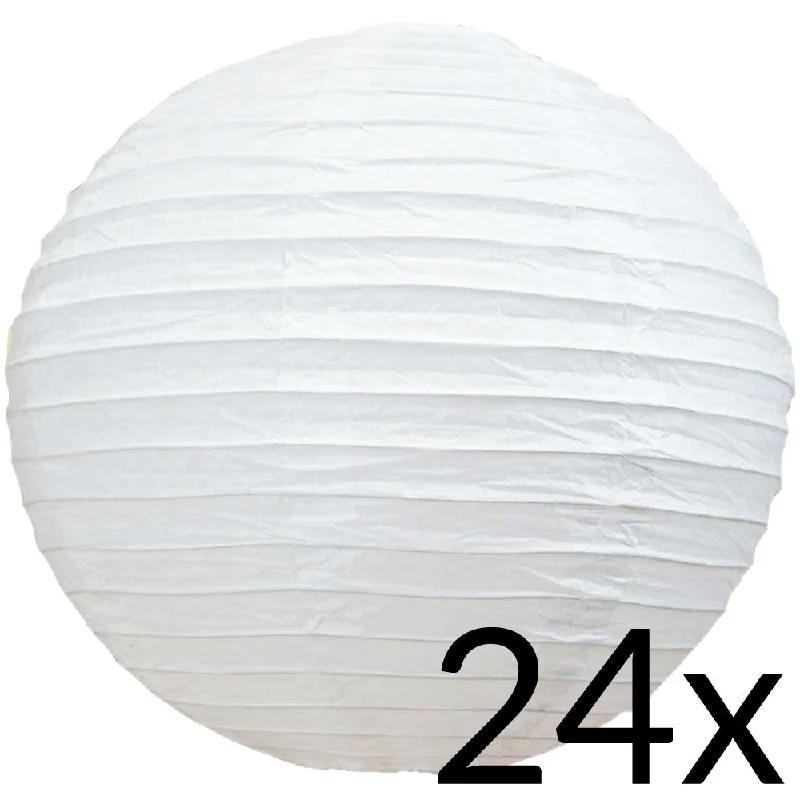 Clear glass Edison light bulbs with spiral filamentsBULK PACK (24) 42" White Jumbo Round Paper Lanterns, Even Ribbing, Chinese Hanging Wedding & Party Decoration