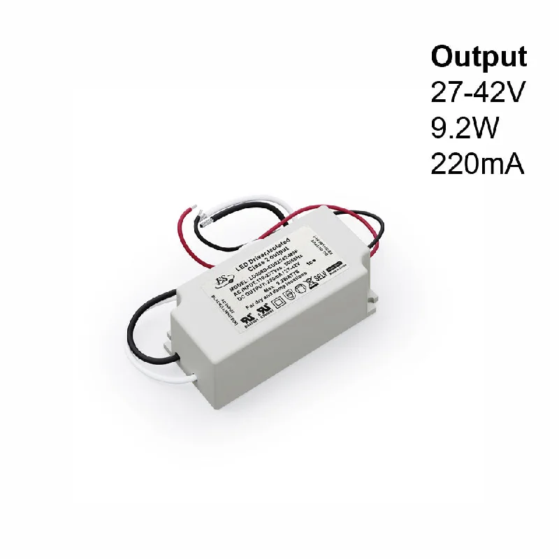 Track lighting for retail window displaysES LD009D-CU02242-M9F Constant Current LED Driver, 220mA 27-42V 9.2W max