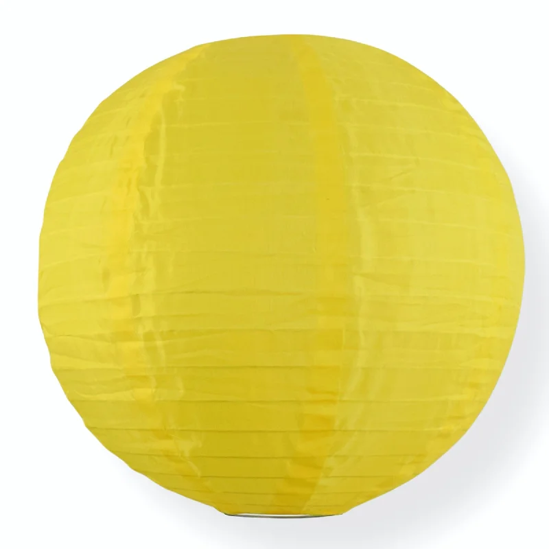 Edison light bulbs for chandeliers16" Yellow Shimmering Nylon Lantern, Even Ribbing, Durable, Hanging