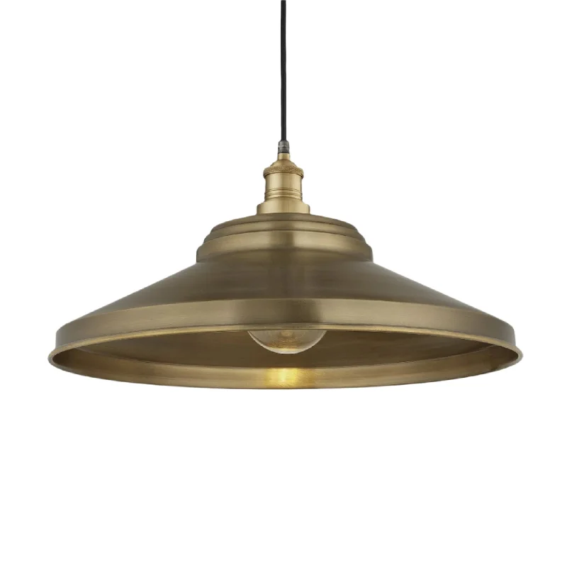 Oval shaped Edison light bulbsBrooklyn Outdoor & Bathroom Giant Step Pendant – 18 Inch – Brass