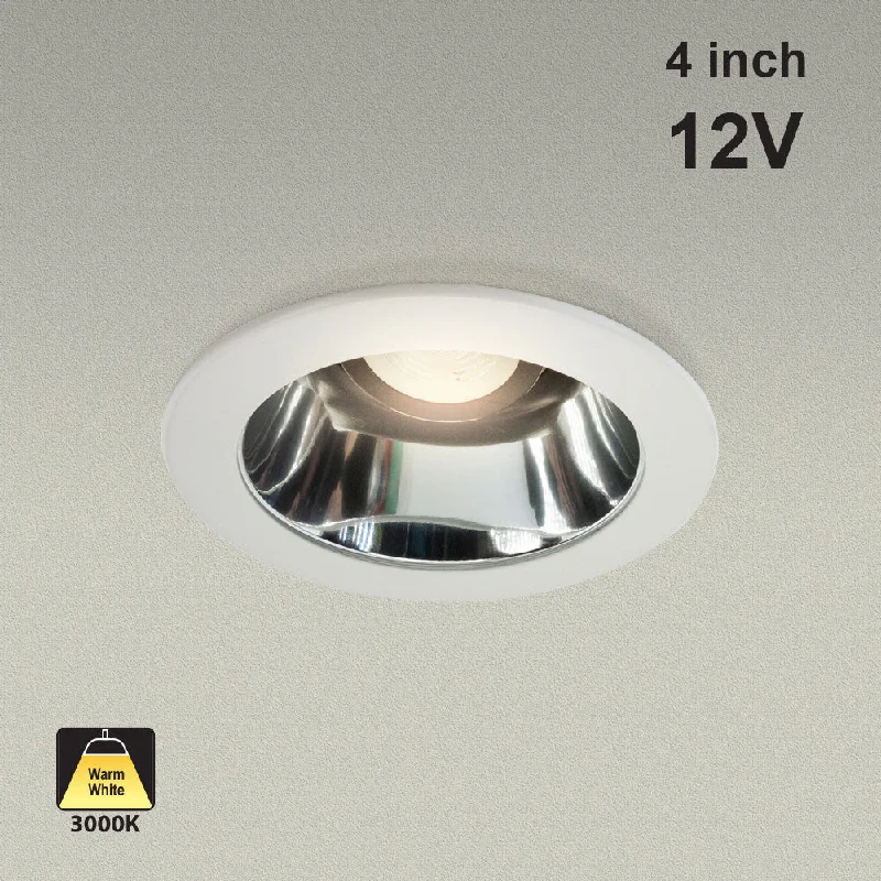 Track lighting with integrated LED driversT-52 MR16 Light Fixture (White), 4 inch Round White