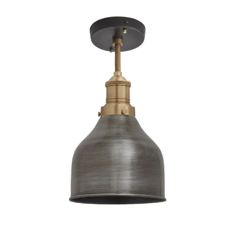 Colored Edison light bulbs (e.g., amber, blue)Brooklyn Cone Flush Mount - 7 Inch - Pewter