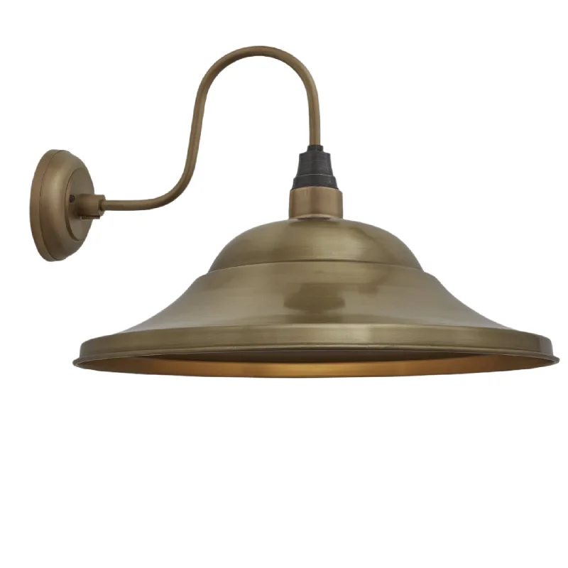 Edison globe light bulbsSwan Neck Giant Hat Wall Light - 21 Inch - Brass