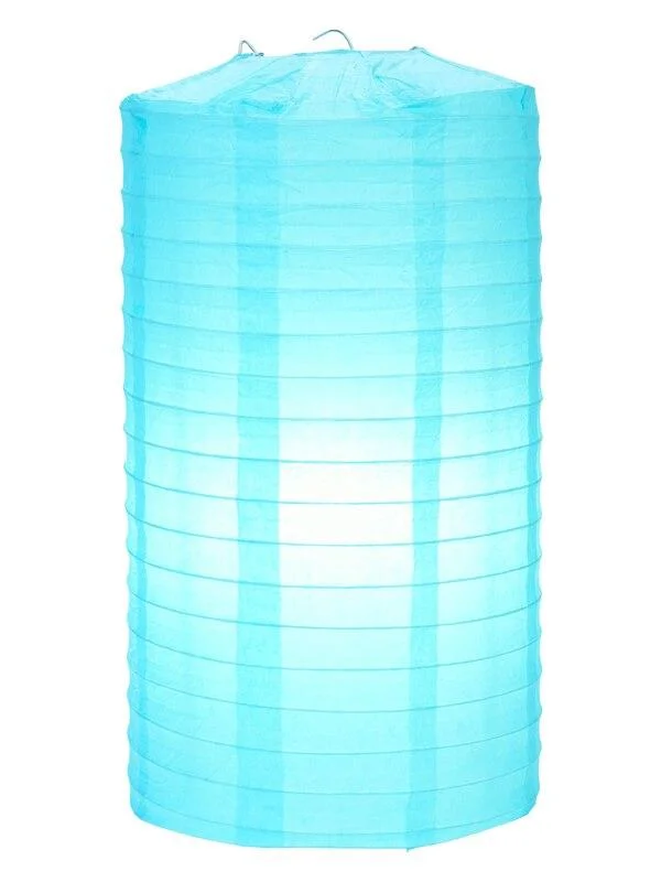 High lumen Edison light bulbs8" Water Blue Cylinder Paper Lantern