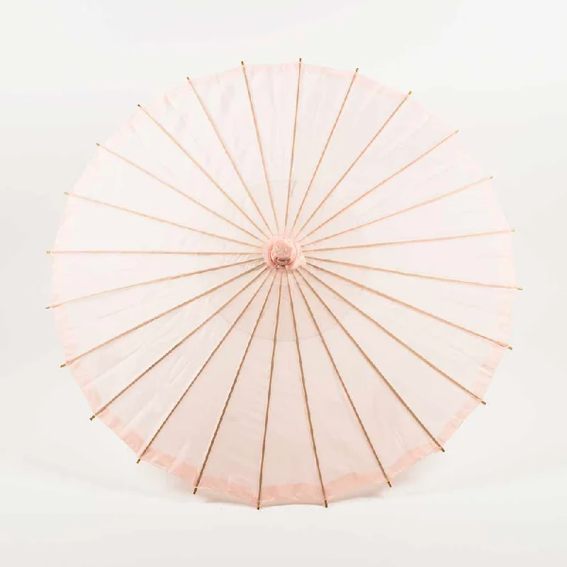 Edison screw base light bulbs32" Rose Quartz Pink Parasol Umbrella, Premium Nylon with Elegant Handle