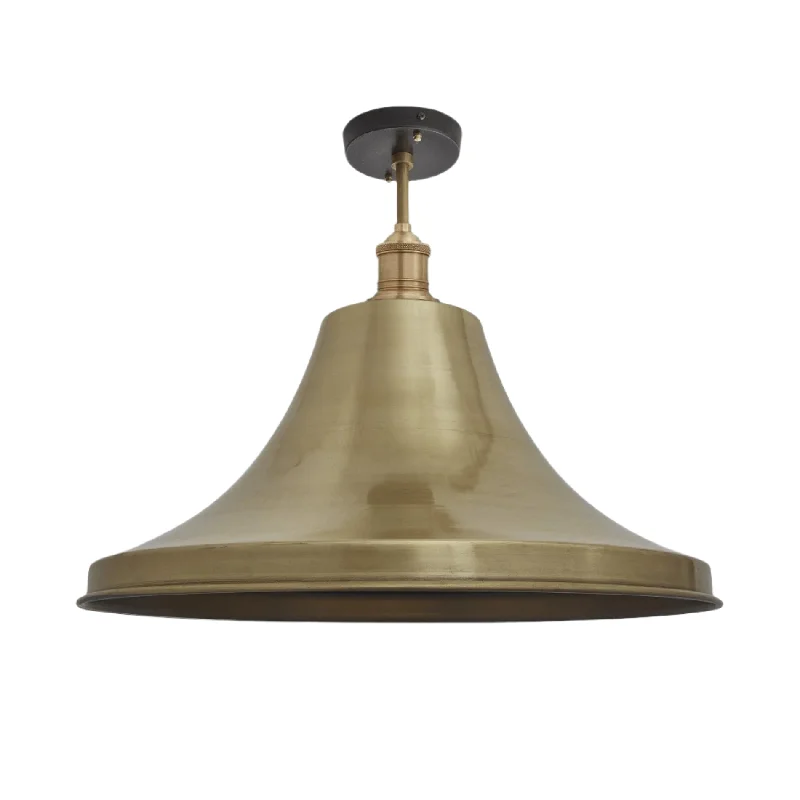 High lumen Edison light bulbsBrooklyn Giant Bell Flush Mount - 20 Inch - Brass