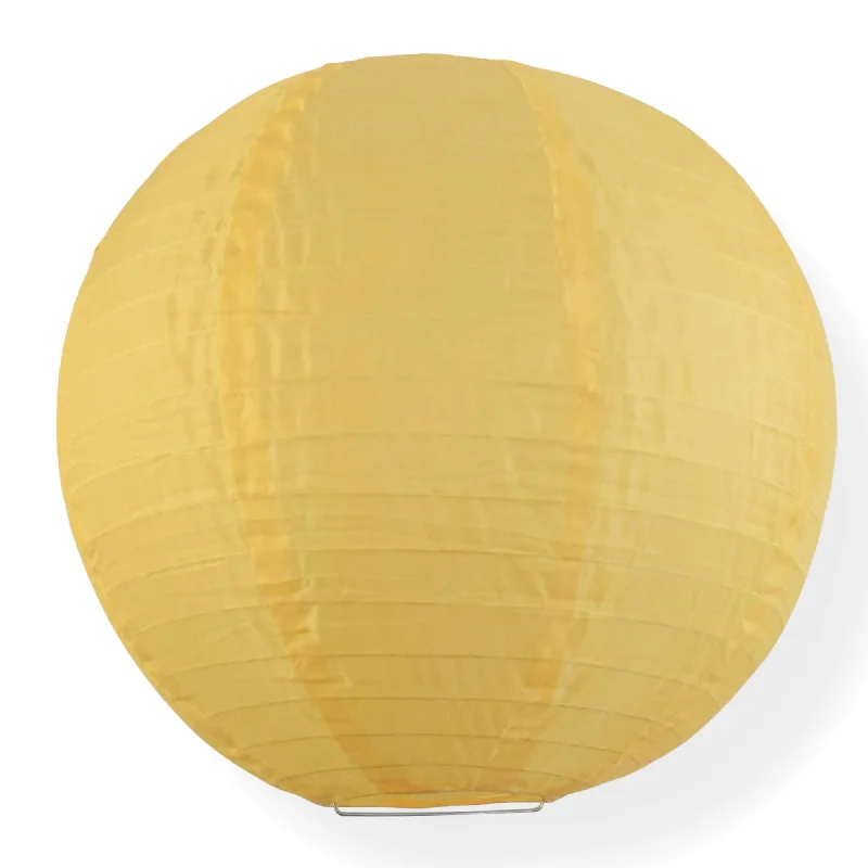 60 watt Edison style light bulbs12" Golden Yellow Shimmering Nylon Lantern, Even Ribbing, Durable, Hanging