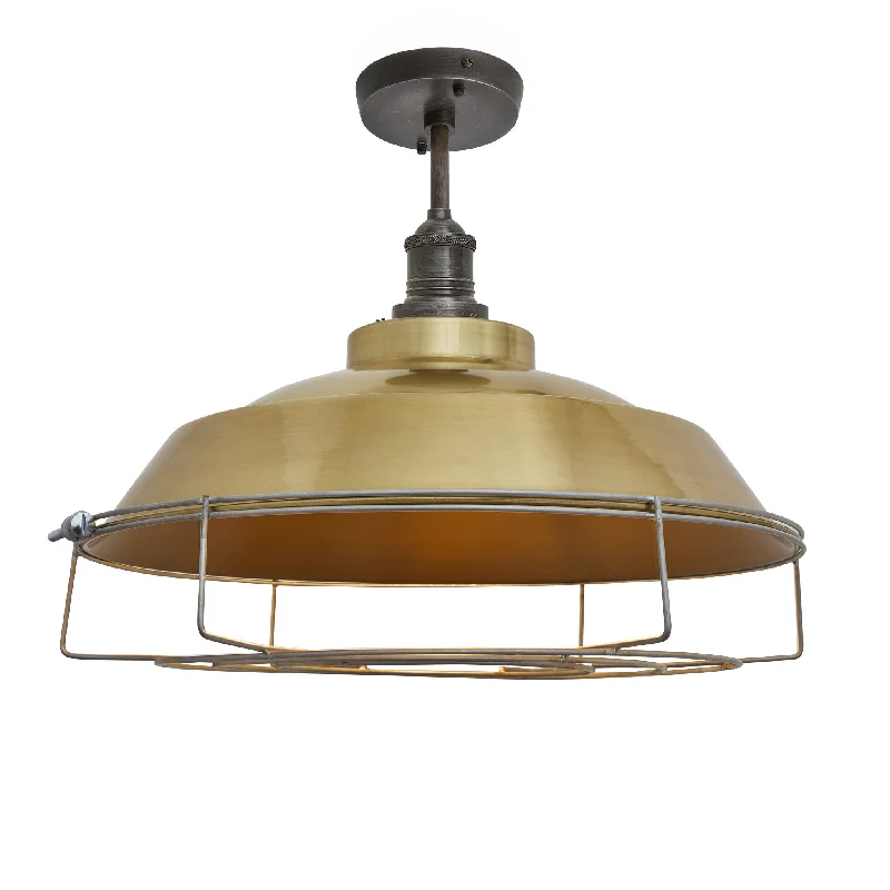 Mercury glass Edison light bulbsBrooklyn Step Flush Mount - 16 Inch - Brass