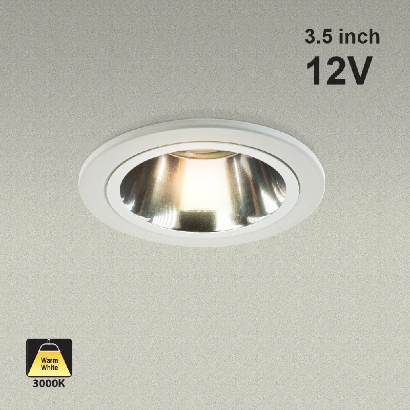 Track lighting for illuminating walkwaysT-53 MR16 Light Fixture (White), 3.5 inch Round Polished Chrome