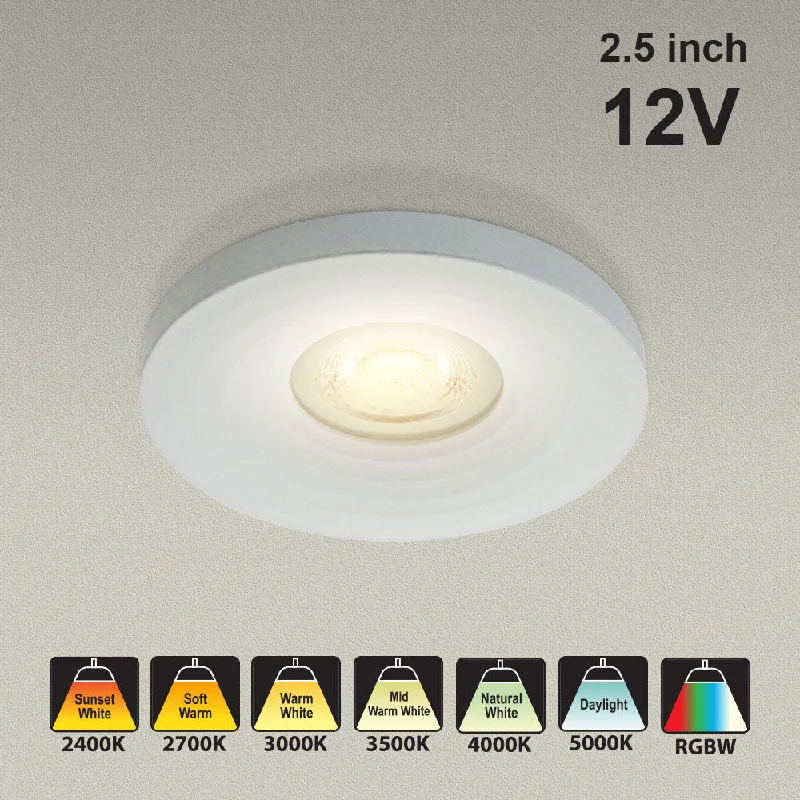 Track lighting for illuminating walkwaysVBD-MTR-13W Low Voltage IC Rated Downlight LED Light Fixture, 2.5 inch Round White