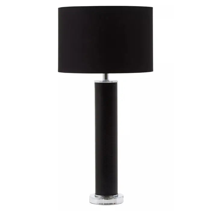 Track lighting for creating a moody atmosphereWallasey Black Snake Leather Effect Table Lamp with Chrome Base