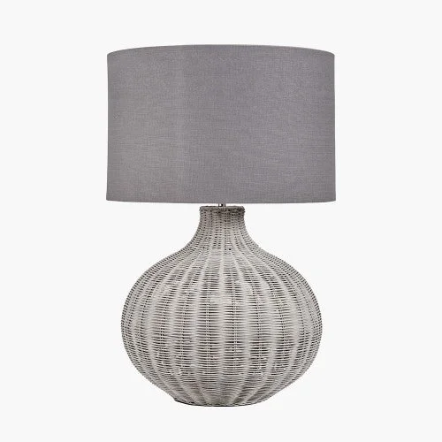 White track lighting for a clean lookAllona Rattan Table Lamp- Grey/ Black Wash