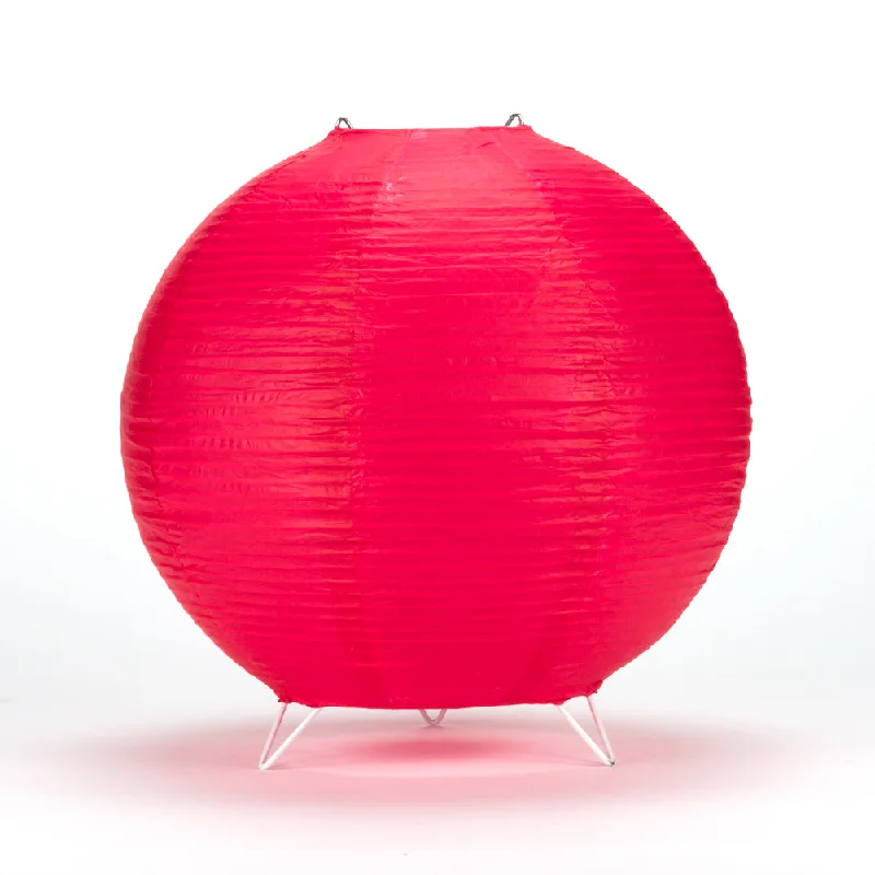 UL listed Edison light bulbsRed Round Centerpiece Candle Lantern w/ Fine Lines (Lantern Only)