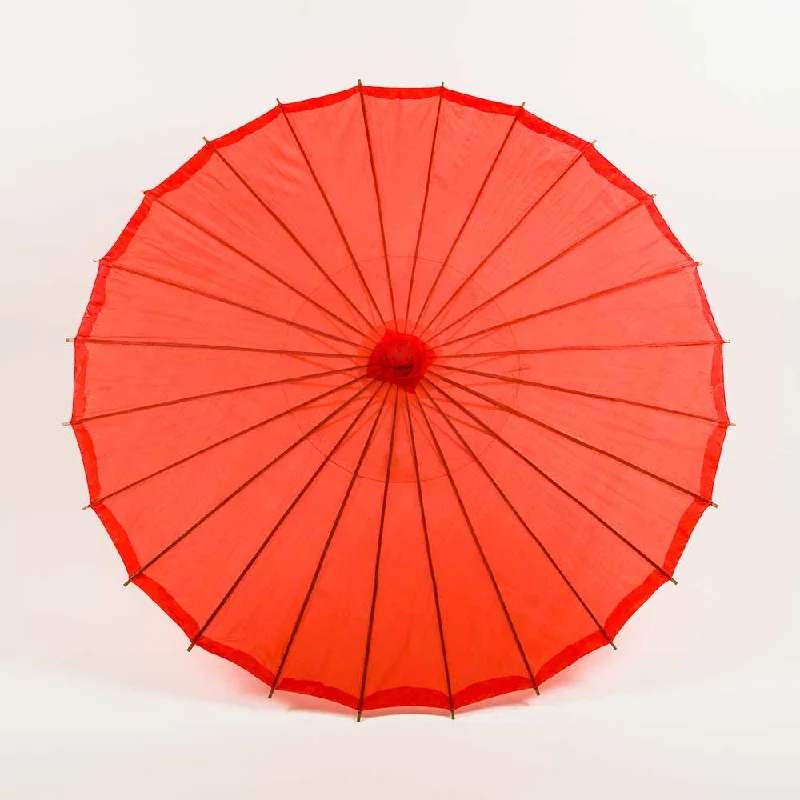 E26 Edison light bulbs with warm glow32" Red Parasol Umbrella, Premium Nylon with Elegant Handle