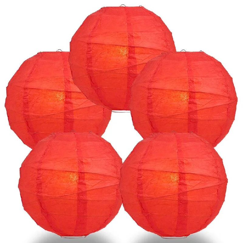 Oval shaped Edison light bulbs5-PACK 36" Red Jumbo Round Paper Lantern, Crisscross Ribbing, Chinese Hanging Wedding & Party Decoration