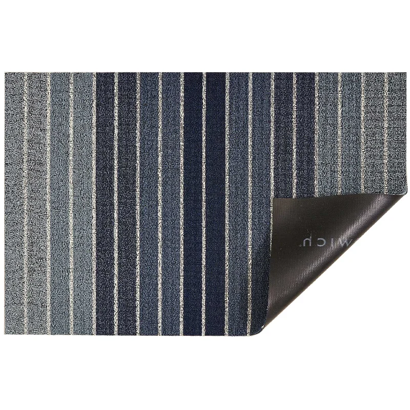 Denim Block Stripe Shag Mat by Chilewich