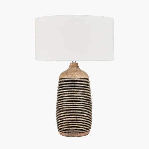 Track lighting for task lighting in workshopsCaspian Natural Mango Wood Grooved Table Lamp