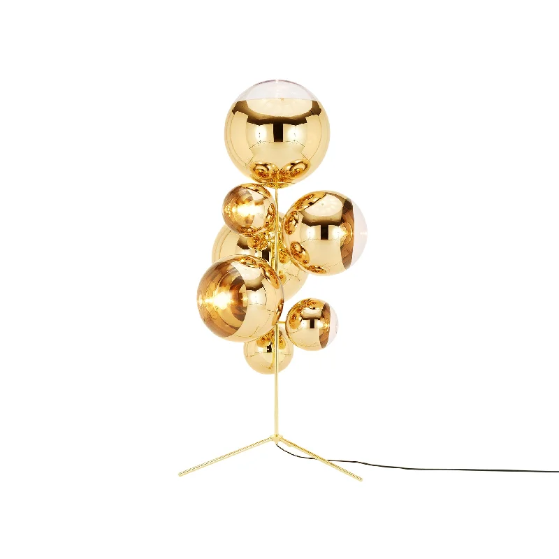 Mirror Ball Stand Chandelier Gold by Tom Dixon