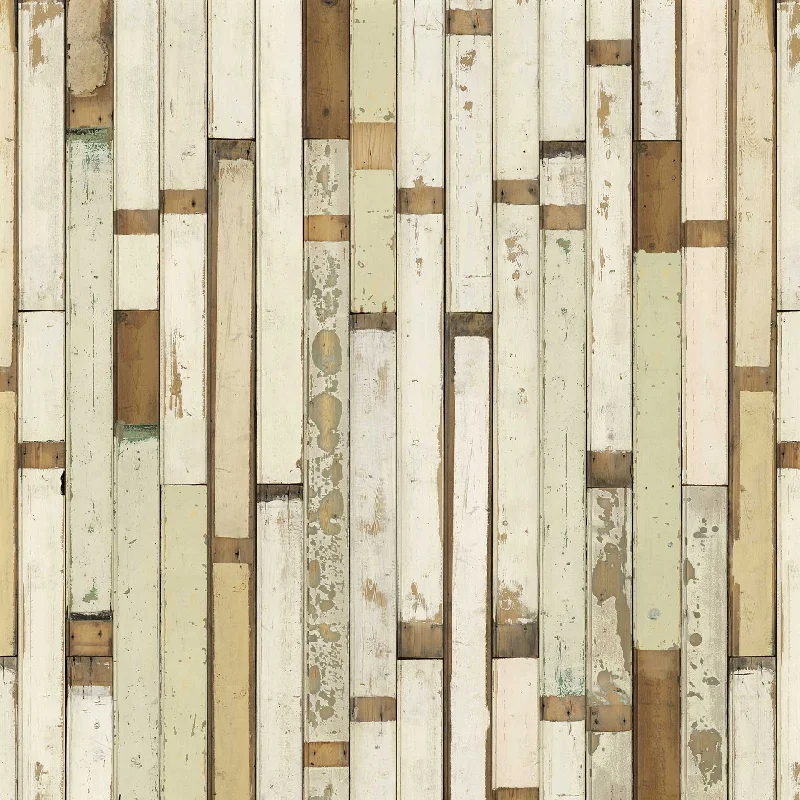 White/Beige PHE-01 Scrapwood Wallpaper by Piet Hein Eek + NLXL