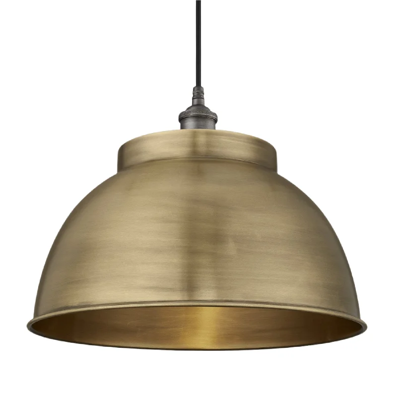 Edison light bulbs for chandeliersBrooklyn Outdoor & Bathroom Dome Pendant - 17 Inch - Brass