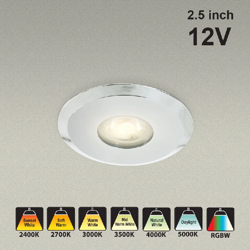 White track lighting for a clean lookVBD-MTR-7C Low Voltage IC Rated Downlight LED Light Fixture, 2.5 inch Round Chrome