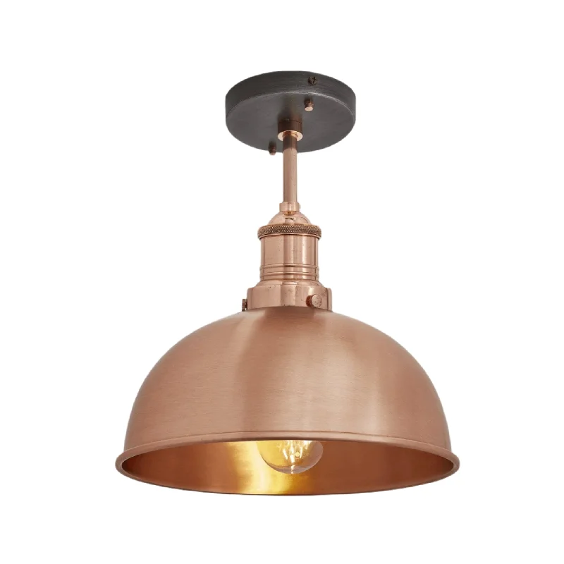 Edison screw base light bulbsBrooklyn Dome Flush Mount - 8 Inch - Copper