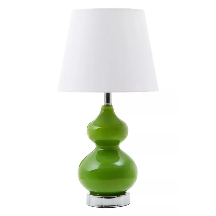 Track lighting for updating office lobbiesRugby Light Green Glass Table Lamp with Chrome Base