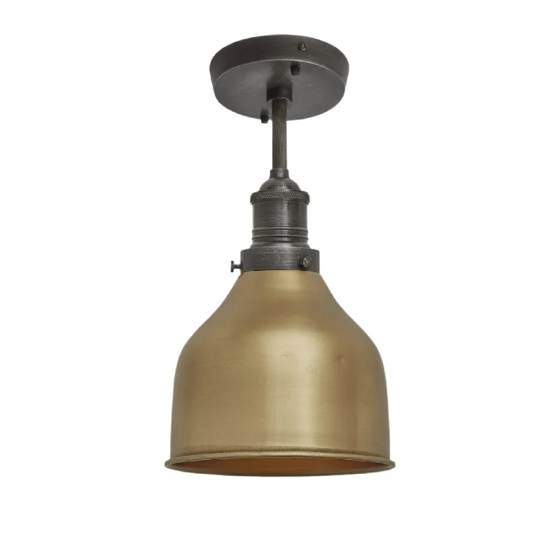 60 watt Edison style light bulbsBrooklyn Cone Flush Mount - 7 Inch - Brass